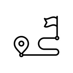Road route icon line vector design