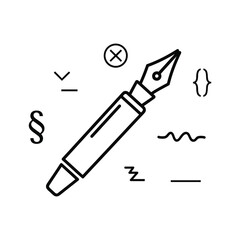 Abstract representation of a connected network or data flow system with various nodes and a central line, isolated on