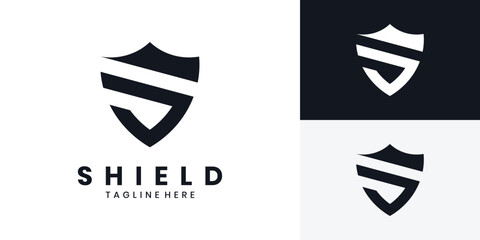 Modern minimalist shield logo design