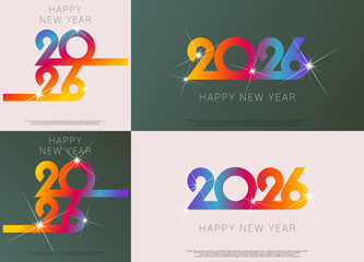 Happy new year - best wishes 2026 with colorful number. Perfect vector for poster banner greeting and new year 2026 celebration.