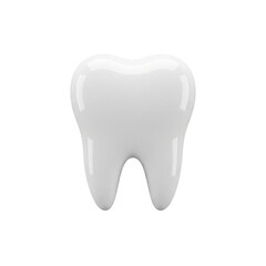Closeup of a single healthy white tooth isolated on transparent background