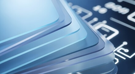 Abstract technology background with circuit board and blue tones