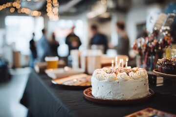 Milestone Celebration: Office Party with Speeches and Employees