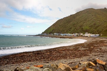 Storm debris on Owhiro bay after the storm