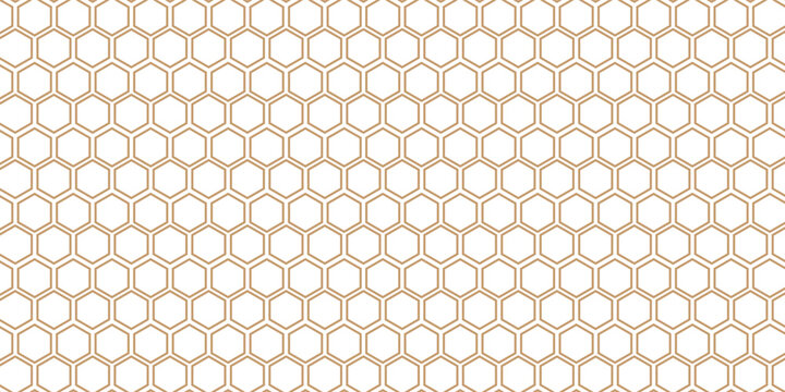 Honey bee comp Golden Seamless hexagon pattern with gold strip line