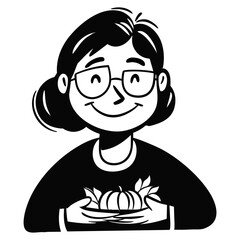 Granny Holding Pumpkin