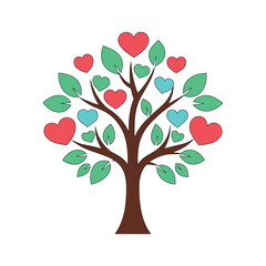 tree with red hearts