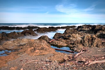 Storm debris on Owhiro bay after the storm