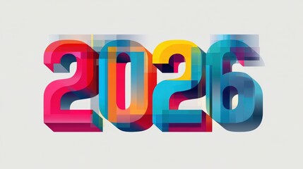 Modern Typography Poster Design of 2026 with Overlapping Bold Numbers