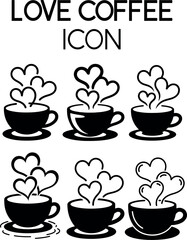 Doodle Coffee Cup Sweet Coffee Love Emblem Modern Black Silhouette Mug