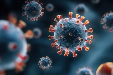 Conceptual 3D Image of Coronavirus for Medical Research Theme