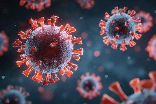 3D Abstract Illustration of COVID-19 Virus for Health Background - Powered by Adobe