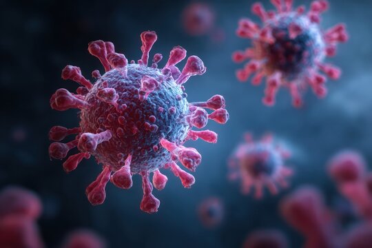 Microscopic Representation of Novel Coronavirus in 3D Rendering