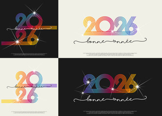Bonne ann&eacute;e - meilleurs v&oelig;ux 2026 - vecteur pour affiche banni&egrave;re salutation et c&eacute;l&eacute;bration du nouvel an 2026.
