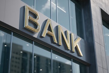 Obraz premium Corporate Bank Architecture with Minimalist Signage