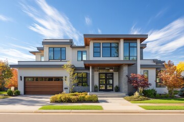 Family Home with Modern Two-Story Exterior Architecture