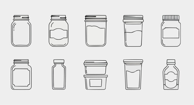 A collection of various glass and plastic containers, perfect for storage and organization needs