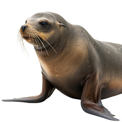 Naklejka premium A california sea lion posing on a transparent background isolated on transparent background