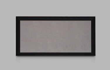 front view white grey paper on black wood and copper rectangular frame placed on grey background, object, decor, fashion, gift, photo, copy space