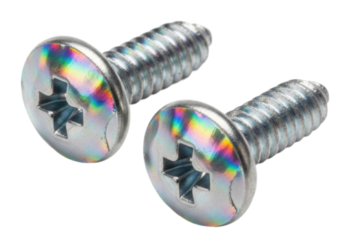 Installing colorful metal screws workshop diy project isolated on transparent background - Powered by Adobe