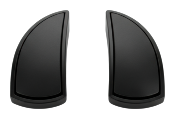 Black decorative car door handles automotive accessories modern design isolated on transparent background