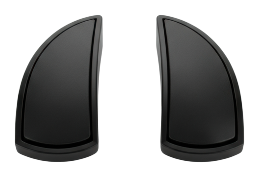 Black decorative car door handles automotive accessories modern design isolated on transparent background