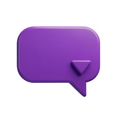 Naklejka premium Purple speech bubble isolated on transparent background, representing communication and dialogue