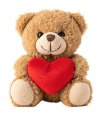 Fototapeta premium Cuddly holding heart cozy room soft toy isolated on transparent background