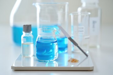 Precise arrangement of analytical instruments on a pristine science bench