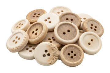 Crafting unique wooden button designs for bright handcrafted concepts isolated on transparent background