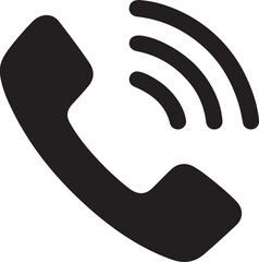 Ringing Phone Receiver Icon Contact Us Customer Support and Incoming Call Symbol