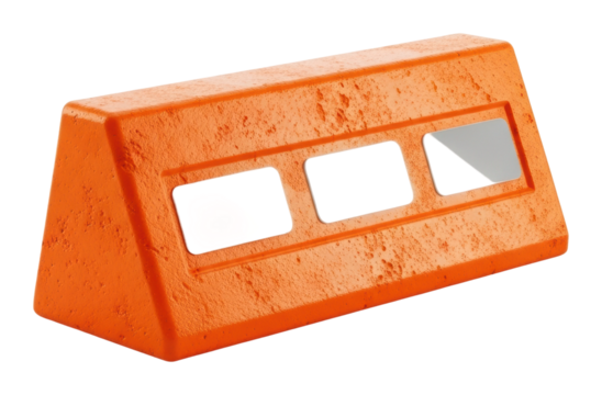 Traffic safety barrier installation urban area daytime isolated on transparent background