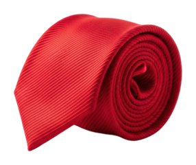 Elegant red tie showcase fashion store product isolated on transparent background