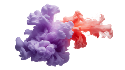 Abstract Purple and Orange Smoke with White Splatter