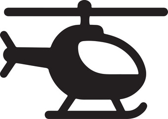 Helicopter Icon Air Transport Travel Rescue Vehicle and Aviation Symbol