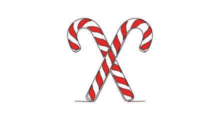 Christmas Candy Cane Holiday Decoration – Peppermint Striped Xmas Treat Illustration Featuring Sweet Food Sticks, Festive Love Themes, Winter Decor Elements & Seasonal Graphic Design Resources