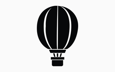 Fototapeta premium Black hot air balloon isolated on white for transportation and travel themes