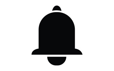 Simple notification bell icon vector illustration on white background