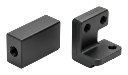 Industrial black metal bracket parts workshop product isolated on transparent background