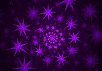 Stunning purple stars spiral on dark background for modern backgrounds
