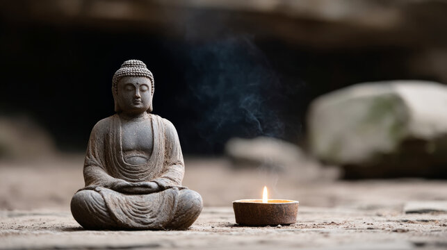 Mahadev meditation in serene cave setting with spiritual essence and close-up focus