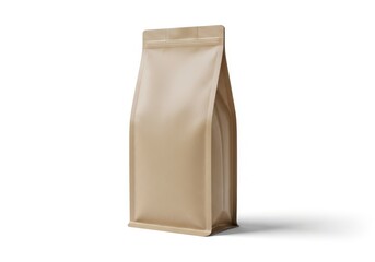 Kraft paper bag mockup isolated on white background for product packaging