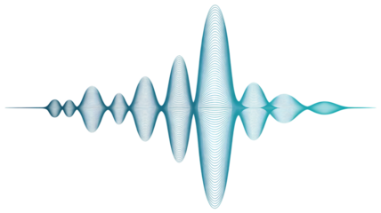 Blue Sound Wave, Transparent PNG, Audio Spectrum Design, Music, Podcast & Voice Technology Visual.