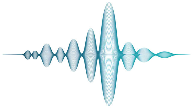 Blue Sound Wave, Transparent PNG, Audio Spectrum Design, Music, Podcast & Voice Technology Visual.