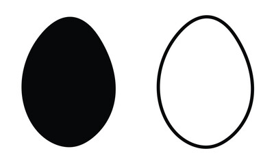 Black and White Egg Vector Illustration Minimalist Style