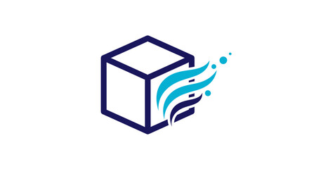 Abstract Box Design with Flowing Elements Representing Innovation and Modern Ideas