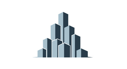 Fototapeta premium Abstract Cityscape Illustration of Modern Towers and Skyscrapers Against a White Background