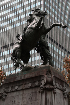 Horseman Statue in the City