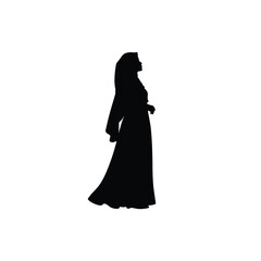 Elegant woman in flowing gown silhouette