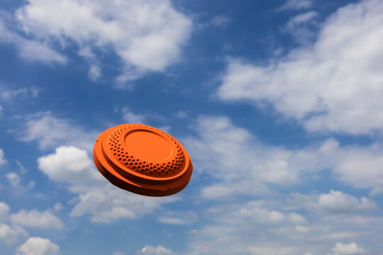 Clay target shooting on the blue sky